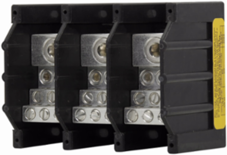 Power Distribution Block 600 Vac, 310A, Three-Pole, SCCR: 100 kA, Black