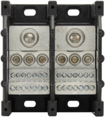 Power Distribution Block, 3.35 Inch Width, Two-pole, 3.22 Inch Height