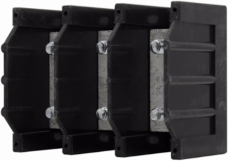 Power Terminal Block, Three-Pole, 3 Inch Height, 5.5 Inch Width, 4 Inch Depth