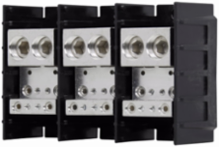 Power Distribution Block, 600 Vac, 600 Vdc, 840A, Three-pole, Black