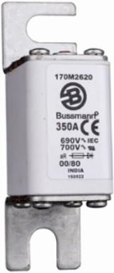 High-Speed Square Body Fuse 350A 690V AC 200 kAIC with Top Status Indicator