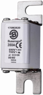 High-Speed Square Body Fuse 350A 690V AC 200 kAIC with Top Status Indicator