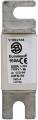 High Speed Square Body Fuse 160A 690V AC 200 kAIC Class aR DIN 43 620