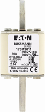 High Speed Square Body Fuse 690V, 80A, 200 kAIC, DIN Mount