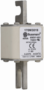 High-Speed Square Body Fuse 400A 1250V (IEC) 1300V (UL) 200 kAIC