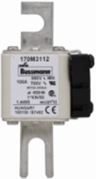 High-Speed Square Body Fuse, 100A, 690V, 200 kAIC, DIN Mounting