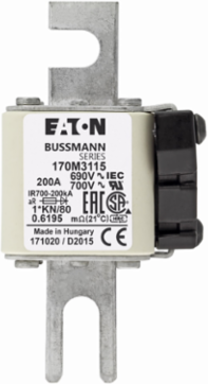 High-Speed Square Body Fuse 200A 690V AC 200 kAIC DIN 43 620
