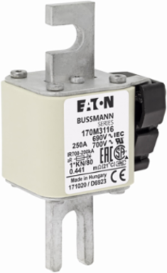 High-Speed Square Body Fuse 690V, 250A, 200 kAIC, Class aR, DIN 43 620