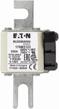 High-Speed Square Body Fuse 1250V IEC, 630A, 200 kAIC, Class aR