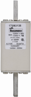 High-Speed Square Body Fuse 50A 1250V AC 100 kAIC Class aR