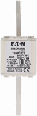 High Speed Square Body Fuse 500A 690V 200 kAIC Class aR DIN 43 620
