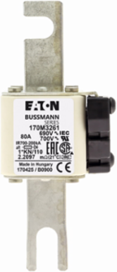 High-Speed Square Body Fuse 80A 690V AC 200 kAIC Class aR DIN 43 620