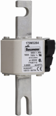High-Speed Square Body Fuse, 160 Amp, 1250V (IEC), 200 kAIC, DIN Mounting