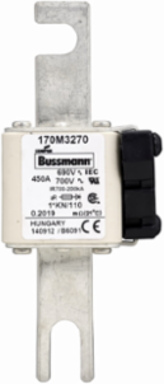 High Speed Square Body Fuse, 450A, 690V, 200 kAIC, aR Class