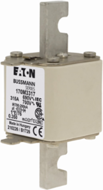 315A 690V IEC Square Body Fuse, Class aR, 200 kAIC Interrupt Rating