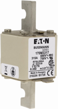315A 690V IEC Square Body Fuse, Class aR, 200 kAIC Interrupt Rating