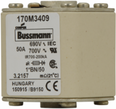 High Speed Fuse 50A RMS, 700 Vac, Flush Mount, 5.433 Inch Length