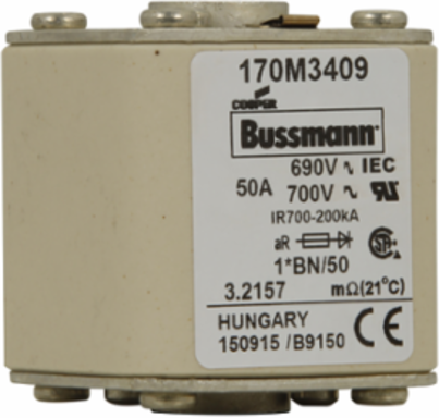 High Speed Fuse 50A RMS, 700 Vac, Flush Mount, 5.433 Inch Length
