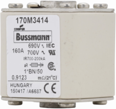 High Speed Square Body Fuse 160A 690V AC 200 kAIC Top Status Indicator