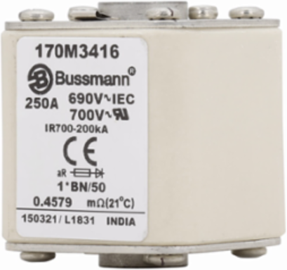 High-Speed Square Body Fuse 250A 690V AC 200 kAIC Class aR