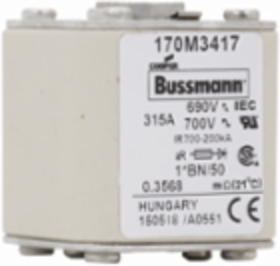 High Speed Square Body Fuse, 315A, 690V, 200 kAIC, Flush Mount, Class aR