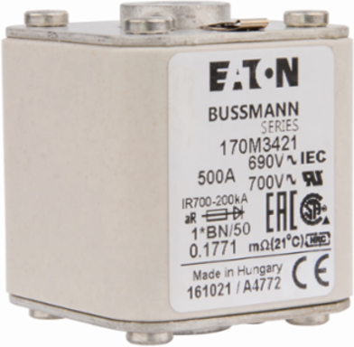 High Speed Square Body Fuse 500A 690V 200 kAIC Flush Mount