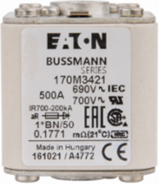 High Speed Square Body Fuse 500A 690V 200 kAIC Flush Mount