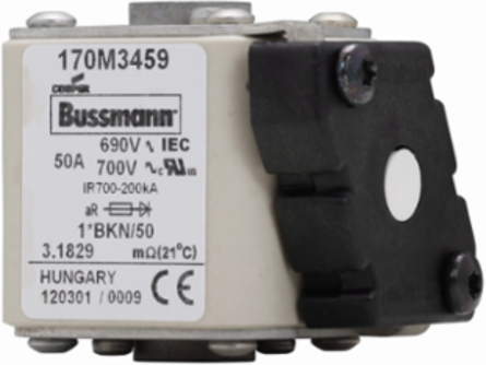 High Speed Square Body Fuse 50A, 200 kAIC, 690V, Flush Contacts