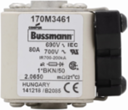 High Speed Fuse 80A 200 kAIC Class aR Square Body Flush Mount 690V