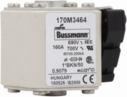 High Speed Square Body Fuse 160A, 690V AC, 200 kAIC, Class aR, Flush