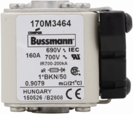 High Speed Square Body Fuse 160A, 690V AC, 200 kAIC, Class aR, Flush