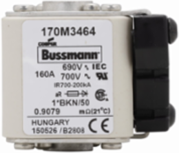 High Speed Square Body Fuse 160A, 690V AC, 200 kAIC, Class aR, Flush