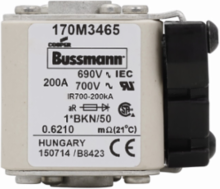 High-Speed Square Body Fuse 200A 690V 200 kAIC Flush Mount