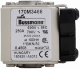 High Speed Square Body Fuse 690V, 250A, 200 kAIC, Class aR, Flush