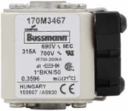 High Speed Square Body Fuse 700V, 315A, 200 kAIC, Class aR, Flush