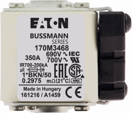 High Speed Square Body Fuse 350A 690V AC 200 kAIC Class aR Flush