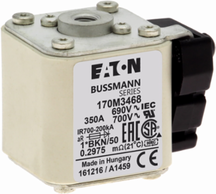 High Speed Square Body Fuse 350A 690V AC 200 kAIC Class aR Flush