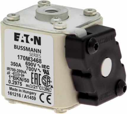 High Speed Square Body Fuse 350A 690V AC 200 kAIC Class aR Flush