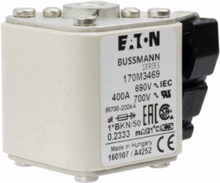 High Speed Square Body Fuse, 400A, 690V, 200 kAIC, Flush Mount