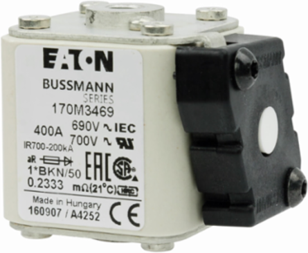 High Speed Square Body Fuse, 400A, 690V, 200 kAIC, Flush Mount