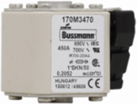High-Speed Square Body Fuse 690V, 450A, 200 kAIC, Flush Mount