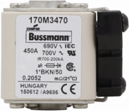 High-Speed Square Body Fuse 690V, 450A, 200 kAIC, Flush Mount