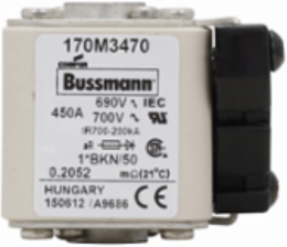 High-Speed Square Body Fuse 690V, 450A, 200 kAIC, Flush Mount