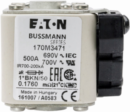 High Speed Square Body Fuse, 500A, 690V, Class aR, 200 kAIC