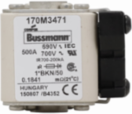 High Speed Square Body Fuse, 500A, 690V, Class aR, 200 kAIC