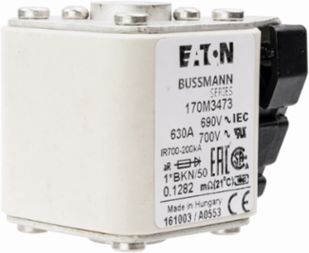 High Speed Square Body Fuse, 630A, 690V, 200 kAIC, Class aR, Flush
