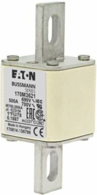 High Speed Square Body Fuse, 500A, 690V AC, 200 kAIC, IEC Rated