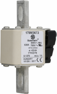 High Speed Fuse 630A RMS, 700 Vac, 5.433 Inch Length, Class aR