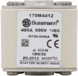 High-Speed Square Body Fuse, 400A, 690V AC, 200 kAIC, Class aR