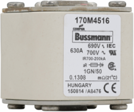 High Speed Fuse 630A RMS, 5.433 Inch Length, Class aR, Non Indicating